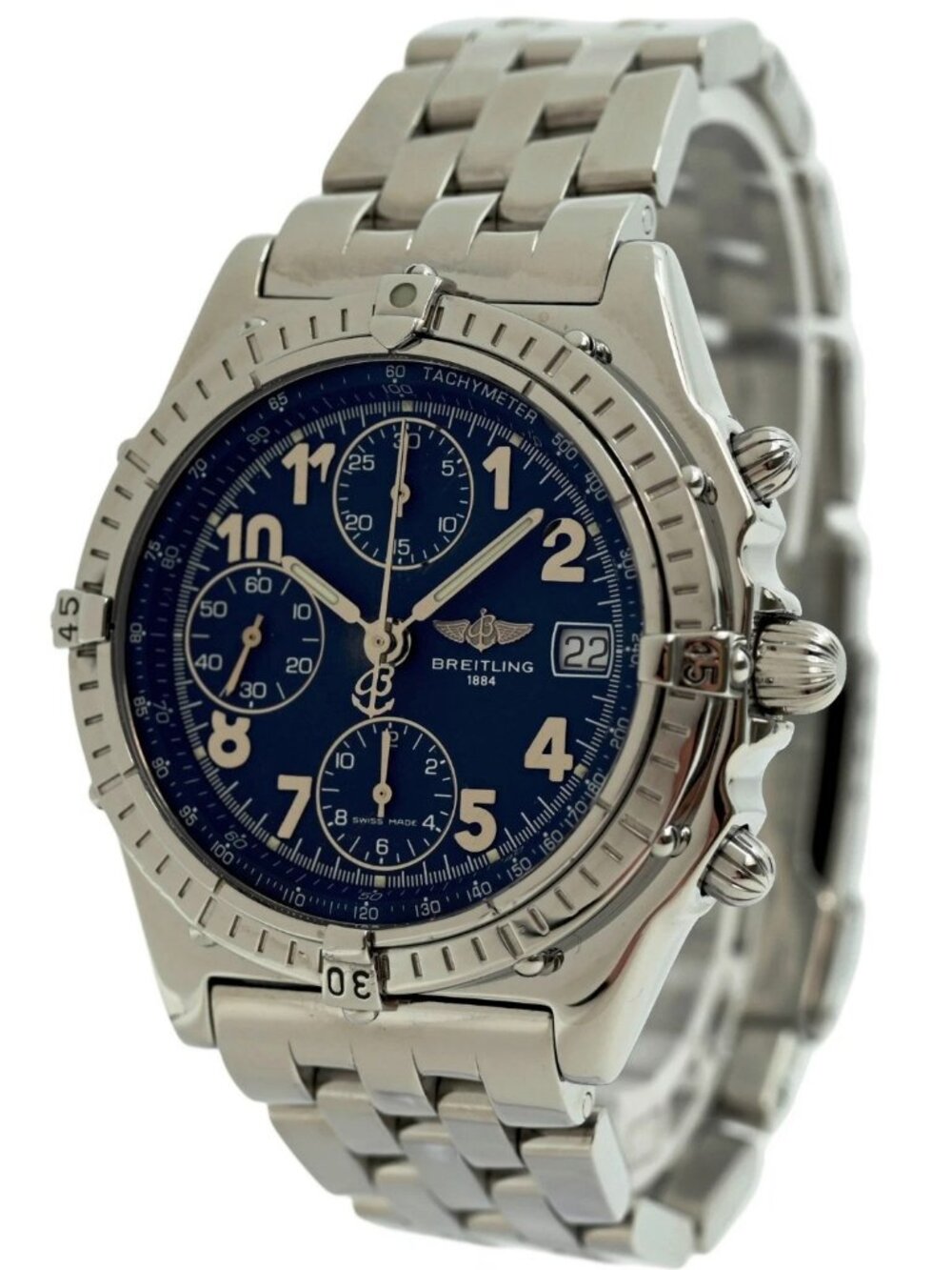 Breitling 40mm Men's Chronomat 100M Blue Dial Auto Chrono Watch! Ref: A13050.1! - Picture 4 of 9